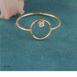 Stone and Strand Diamond Ring